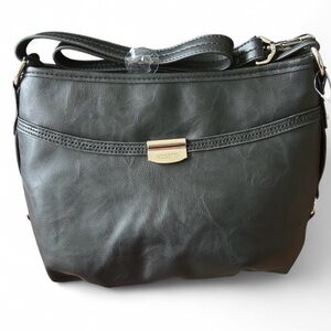 Rosetti Black Leather Hobo Bag